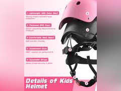 Kids Bike Helmet Set, Adjustable Helmet for Ages 3-5 Year Girls, Toddler Pad Set with Knee and Elbow Pads for Bike, Roller, Skating, Scooter, Longboard and More Sports, pink 29