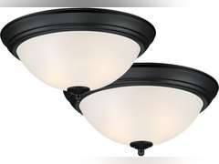 DESIGNERS FOUNTAIN Flush Mount Ceiling Light, 2-Pack, 11 Inch LED Frosted Glass Lighting Fixture for Kitchen, Bedroom, Bathroom, and Hallway, Matte Black, D333M-11FM-MB2 59