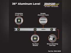 Johnson Level & Tool 36" Aluminum Level w/Rule 27