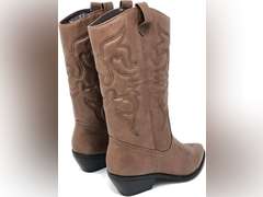 Soda Red Reno Western Cowboy Pointed Toe Knee High Pull On Tabs Boots color brown Size: 9 33