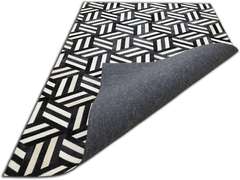 (Similar)Handmade Patchwork Cowhide Modern Leather Area Rug 3x5 Modern Geometric Cubic Design 90