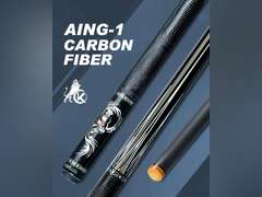 KONLLEN AS Carbon Fiber Inlay Abalone Shell Pool Cue Stick 10.5/11.5/12.5mm Leather Wrap/Wrapless Black Technology Low Deflection Billiard 499