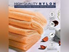 UJFQBH 3 Pieces African Bath Sponge African Net Long Net Bath Sponge Exfoliating Shower Body Scrubber Back Scrubber Skin Smoother,Great for Daily Use (Yellow,Yellow,Yellow) 9