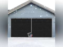 Winter Garage Door Screen, 16x7FT Insulation Kit for 2 Car, Magnetic Thermal Curtain, Thicken Screen, Temporary Cover for Patio, Black 50