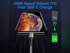 Durcord USB C to USB C Cable, 2Pack 100W 6ft USB C Charger Cable Fast Charging for Android/Phone/Pad, Type C to Type C Charger Braided USB Cable Compatible withi Phone 15 Pro Plus Max Silver 14