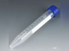 Globe Scientific 6285 Polypropylene Centrifuge Tube with Attached Blue Flat Top Screw Cap, Sterile, Printed Graduation, Bag Pack, 15mL Capacity (Case of 500) 134