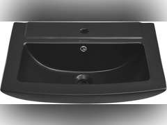 Sublime Square Two-Piece Pedestal Sink in Matte Black 234