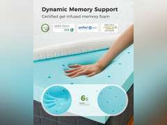 PERLECARE Queen Mattress Topper - 3 Inch Cooling Memory Foam Mattress Pad for Pressure Relief,Bed Topper with Bamboo Cover,Removable & Washable & Non-Slip,CertiPUR-US & Oeko-Tex Certified 100