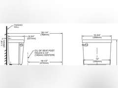 American Standard 4000.101.020 Cadet 3 1.28 Gpf Fixed Wall Tank for Concealed Trap Bowl, White 89