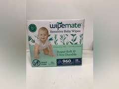 Wipemate EWG-Verified Premium Baby Wipes, 99% Water-Based, Plastic-Free, Ultra-Soft Plant-Based Wipe, Chlorine/Alcohol-Free, pH-Balanced, Hypoallergenic Cruelty-Free with Durable Flip-Top Lid 960-Ct 63