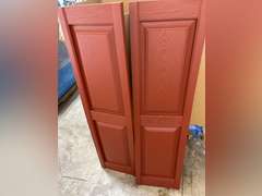 14 3/4"W x 55"H Lifetime Vinyl, Standard Two Equal Panels, Raised Panel Shutters, w/Installation Shutter-Lok's & Matching Screws (Per Pair), Burgundy Red 90
