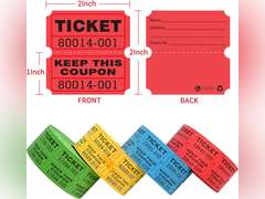 L LIKED 4000 Pairs Double Raffle Tickets - 4 Assorted Colors (Blue, Yellow, Red, Green), 1000 Tickets per Roll for Events, Fundraisers & Parties 26