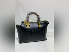 Embossed Handbag with Zip Closure Black For Women 40