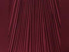 Aspen Creative 59204, Mushroom Pleated Rich Red Shade, 7-7/8" Top x 11-3/4" Bottom x 7-1/2" Slant/Slip UNO 33mm 40