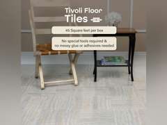 Tivoli Self Adhesive Vinyl Floor Tiles, 45 Tiles - 12" x 12", Travertine Marble - Peel & Stick, DIY Flooring for Kitchen, Dining Room, Bedrooms, Basements & Bathrooms by Achim Home Decor 53