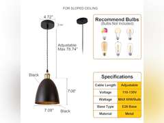 (Similar)Modern Circular Hanging Light, Black & White Hanging Light, 7 inches in Diameter, Suitable for Kitchen Islands, Kitchen Sinks, Dining Rooms, bedrooms, corridors (excluding Bulbs) 16