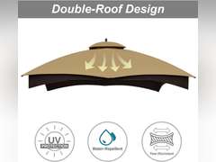 ABCCANOPY Riplock Gazebo Replacement Top for Lowe's Allen Roth #GF-12S004B-1 80