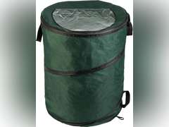 Wakeman Outdoor Trash Can - 46-Gallon Collapsible Garbage Can with 3 Stakes - Pop Up Trash Can for Camping, Storage, or Yard Waste Outdoors (Green) 18