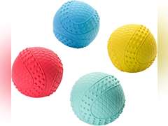 iPettie Summer Floating Dog Ball, Squeaky Water Fetch Toy, Waterproof Rubber Chew Ball, BPA Free, Colorful, 4 Sets, 2.5" 17