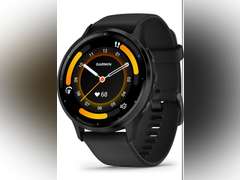 Garmin Venu 3 Slate Stainless Steel Bezel 1.4-Inch AMOLED Touchscreen Display Smart Watch with 45mm Black Case and Silicone Band 450