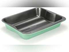 Monfish Turkey Roasting Pan for oven, Green large Lasagna Pan Rectangle Cake Pan 16 x 14 inches Carbon Steel Wavy bottom 21