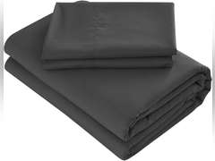 PRIME BEDDING Bed Sheet Set - Brushed Microfiber 2000 Bedding - Wrinkle, Fade, Stain Resistant - 4 Piece (Full, Black) 30