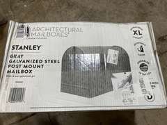 Gibraltar ST2000AM Stanley Post-Mount Mailbox, XL, Gray Steel - Quantity 1 93