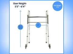Medline Folding, Paddle Walker, 5" Wheels 40