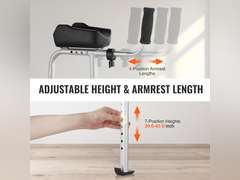 VEVOR 2 in 1 Folding Walker & Removable Armrests, Height Adjustable Foldable Walker with 5" Solid Wheels, Lightweight Aluminum | Front Wheeled Mobility Aid for Elderly Handicapped Disabled, 450 Pounds 80