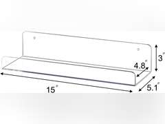 Sooyee 6 Pack Floating Shelves,15 Inch Acrylic Shelves Floating Bookshelf,Funko Pop Display Shelf, Invisible Picture Ledge Wall Mounted Shelves,Clear Shelves 21