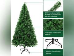 MuRealy 6ft Artificial Christmas Tree - 800 PVC Tips Slim Space Saving for Home Office | Fire-Resistant & Quick Assembly 77