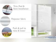 Easy Lift Trim-at-Home Cordless Cellular Light Filtering Fabric Shade White, 36 in x 64 in, (Fits windows 19"- 36") 22