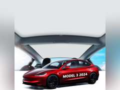 2025 Upgrade for Tesla Model 3 Sunshade No Gaps, No-Sags 2 in 1 Design Sunshade Roof, UV-Protective, Heat-Insulating to Keep Interior Cool, Accessories for Tesla Model 3 2025-2020 (Cream) 50