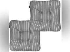 Patio Seat Cushion, 2 Pack, Classic Navy, Stripe, 19" W 36