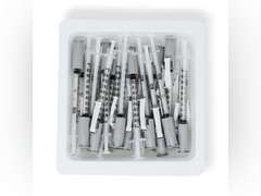 (4 pack) BD Safety Glide REF 305950 , Allergist Tray, Permanently Attached Needle, Regular Bevel, 27 Gauge x " Size, 1 mL Capacity 40