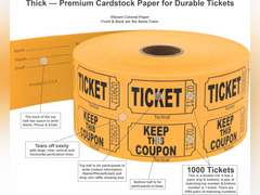 1000 Tacticai Raffle Tickets, Orange (1 of 8 Colors), Double Roll, Ticket for Events, Entry, Class Reward, Fundraiser & Prizes 9