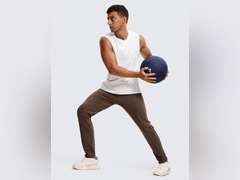 CRZ YOGA 4-Way Stretch Athletic Pants for Men 30" Workout Lounge Casual Work Jogger with Zip Pocket size M 45