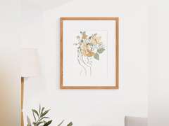 16x20 Picture Frame, Solid Wood Cherry Wood 16 x 20 Frame, 16'x20 Poster Frame - HD Tempered Glass, 16x20 Frame Matted to 11x14, 16 by 20 Wood Frame for Wall (Natural Cherry Color, 1 Pack) 32