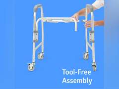 Medline aluminum padded shower chair commode with 4 locking casters 190