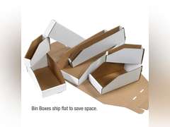 BOX USA BBINBIN29 Open Top Bin Boxes, 2" x 9" x 4 1/2", Oyster White (Pack of 50) BOX USA Cardboard Storage Bins, Open Top Bin Box, 4"L 12"W x 4.5"H (50-Pack ) 76