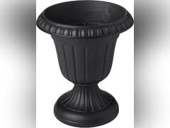 Arcadia Garden Products PL10BK Classic Traditional Plastic Urn Planter, 15" x 13", Black (2Pack) 69