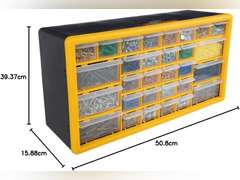 Stalwart 30-Drawer Plastic Small Parts Organizer - Desktop or Wall Storage Drawers for Organizing Hardware, Crafts, Garage, or Classroom, Yellow 36