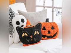 Evergreen Halloween 13" Shaped Comfortable Throw Pillow with Embroidering, Indoor Couch Pillows for Home Halloween Decoration (White Ghost) 20