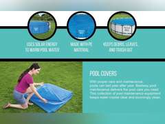 Bestway Flowclear 18 Foot Round Solar Heat Secure Pool Cover for Above Ground Swimming Pools with Storage Bag, Blue (Cover Only) 77