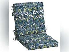 Arden Selections Outdoor Chair Cushion 16.5 x 18, Sapphire Aurora Blue Damask 35