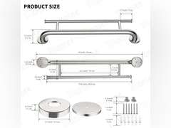 (Similar)Polished Chrome Grab Bar 24 Inch w/Towel Holder, iHansee Stainless Steel Towel Rack Shower Support Balanced Support Handle, Wall Mount Safety Handrail Grab Rail for Elderly Senior Handicap Disabled 38