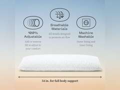 Coop Home Goods Original Body Pillow, Adjustable Body Pillows for Adults, 20x 54 Long Pillow for Bed, Back, Shoulder, Hip & Knee Side Sleeper Pillows for Adults with Memory Foam & Washable Cover 99
