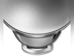 simplehuman 60 Liter / 16 Gallon Stainless Steel Semi-Round Step Trash Can with Liner Rim, Brushed Stainless Steel 131