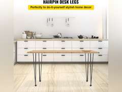 Happybuy Hairpin Table Legs 20" Black Set of 4 Desk Legs 880lbs Load Capacity (Each 220lbs) Hairpin Desk Legs 3 Rods for Bench Desk Dining End Table Chairs Carbon Steel DIY Heavy Duty Furniture Legs 14