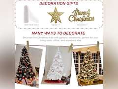 BESTHLS White Christmas Tree 7FT Artificial Christmas Tree Pine for Holiday Decoration with Metal Stand and 1100 Branch Tips (7 Foot) 100